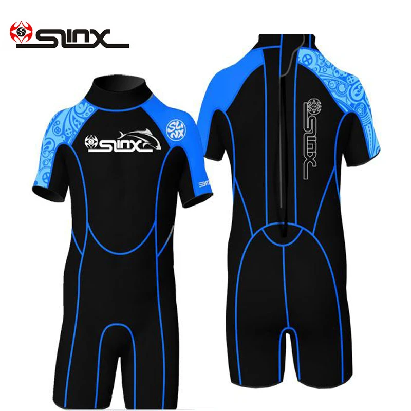 

Slinx Kids neoprene 2mm wetsuit junior for boys rash guard girls swimming bathing shorty wetsuits kid