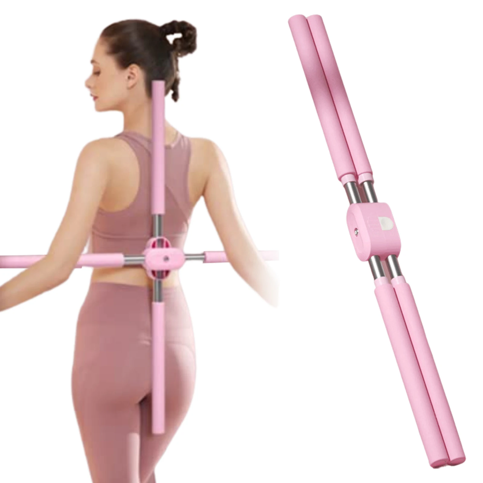 

Yoga Bar Stretching Tool Posture Correction Bar Home Fitness Equipment Adjustable Length Multipurpose Yoga Accessories
