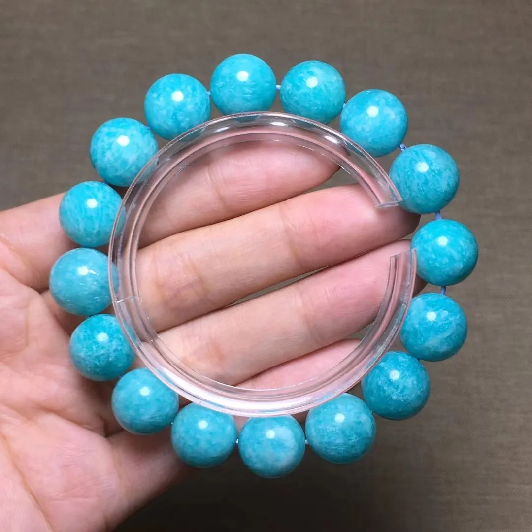 

12mm Natural Blue Amazonite Bracelet For Woman Lady Man Crystal Beads Mozambique Gemstone Beauty Stone Strands Jewelry AAAAA