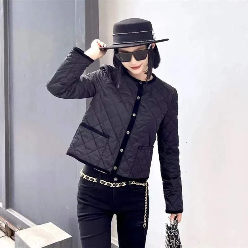 Girdear с белым воротником новинка 2024 осень и зима новое теплое пальто на хлопковой