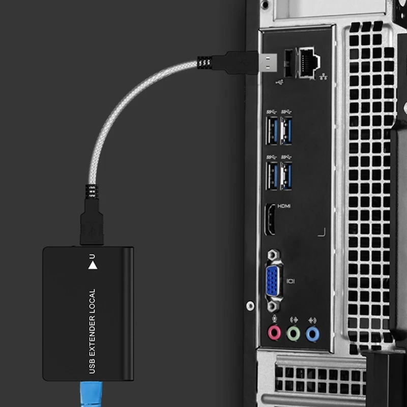 

USB-удлинитель F19E RJ45 с источником питания, активный USB-удлинитель для Ethernet Cat5e Cat6 usb-хаб 60M, 1 комплект
