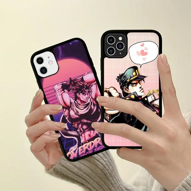 

YNDFCNB JoJo's Bizarre Adventure Phone Case Silicone PC+TPU Case for iPhone 11 12 13 Pro Max 8 7 6 Plus X SE XR Hard Fundas