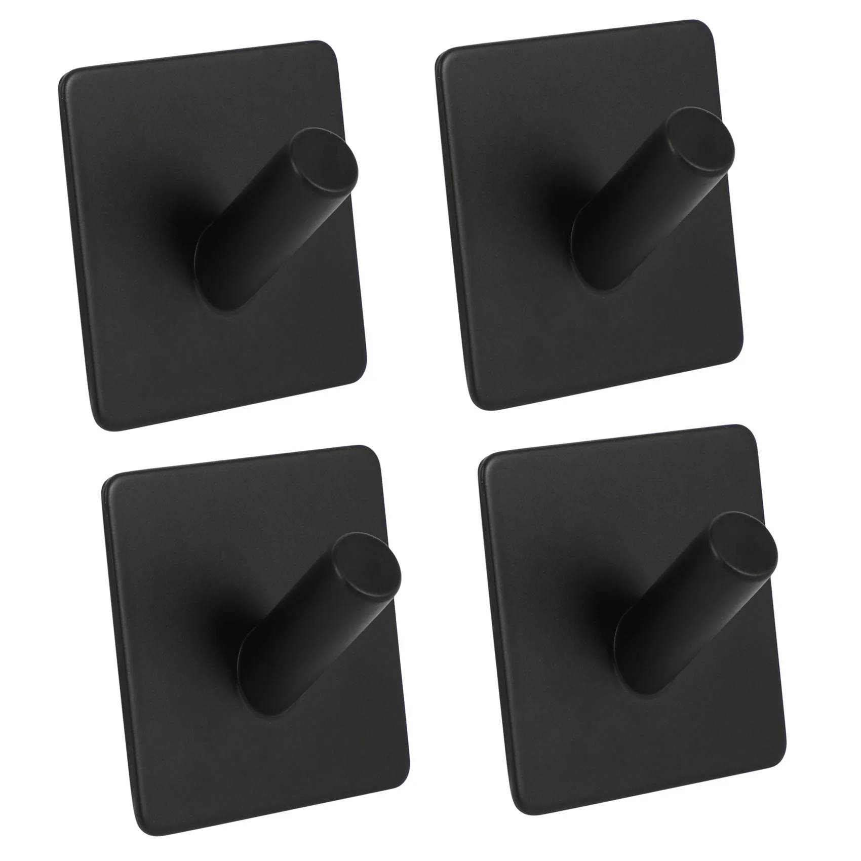 

304 Stainless Steel Coat Hanger Black Towel Hook Rack Rail,Self Adhesive Hooks Square for Kitchen Bathroom Lavatory Closets,