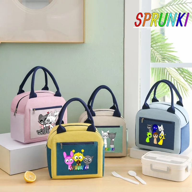 Sprunki Сумка для обеда Горячая игра Аниме Фигурка Большая вместительная