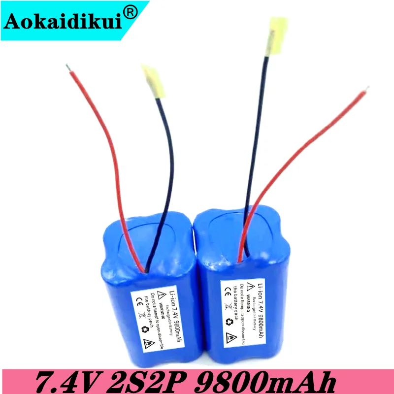 

7.4 V 2S2P 9.8 AH 18650 Lithium Ion9800mah Battery with Pcb Wires Electric Vehicle Lithium Battery 7.4 V Lithium Battery