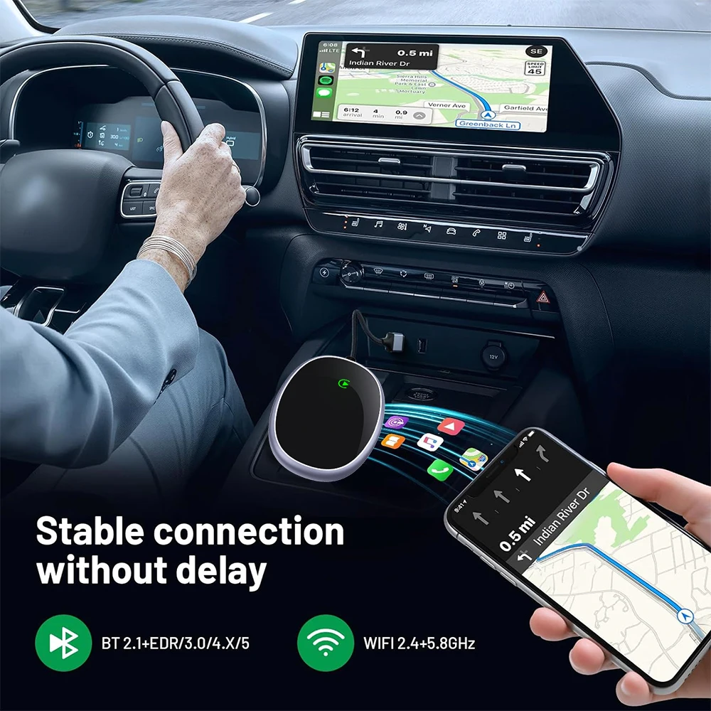 Беспроводной кабель Carplay с ИИ-коробкой беспроводной адаптер Carpay подключи и