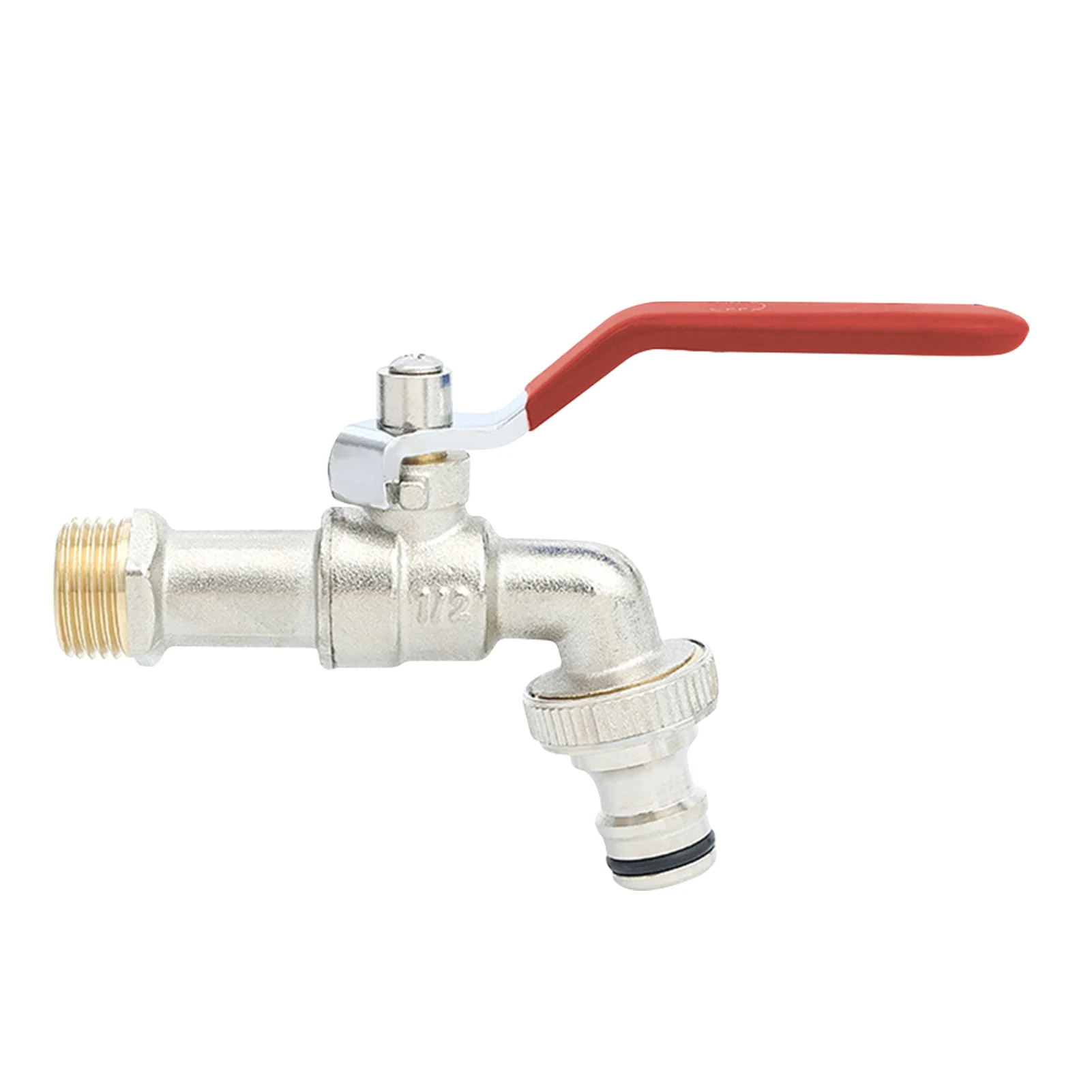 

Leakproof Brass G1/2inch Inlet With Connector G3/4inch Outlet Garden Tap Ball Valve Outdoor Faucet Heavy Duty Single Outside