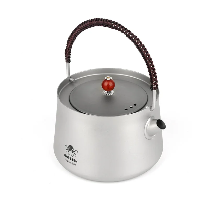 Hwzbben титановый чайник для воды, портативная посуда для кемпинга и пикника, китайский мини-чайник, чайный набор для кофе, чайник с фильтром