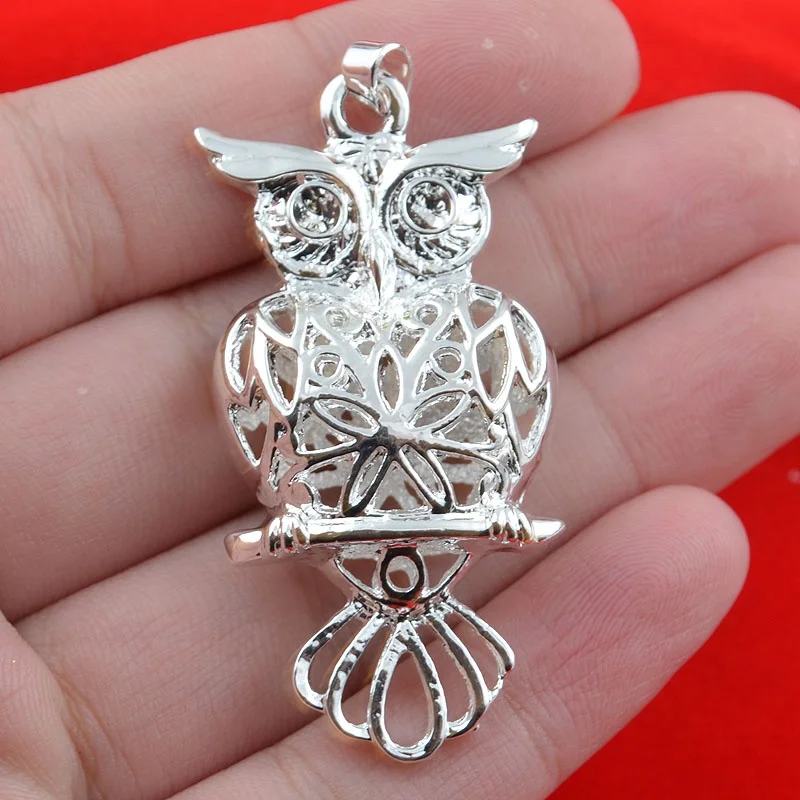 

ANGLANG Fashion Owl Pendant Necklaces for Women Girl Silver Colour Choker Chain Jewelry Engagement Gifts