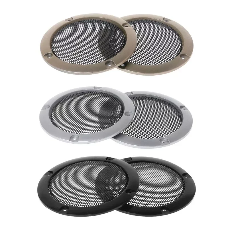

Speaker Grills 3" Protective Subwoofer Frame Grille Cover Steel Mesh Decorative Circle DIY Accessories