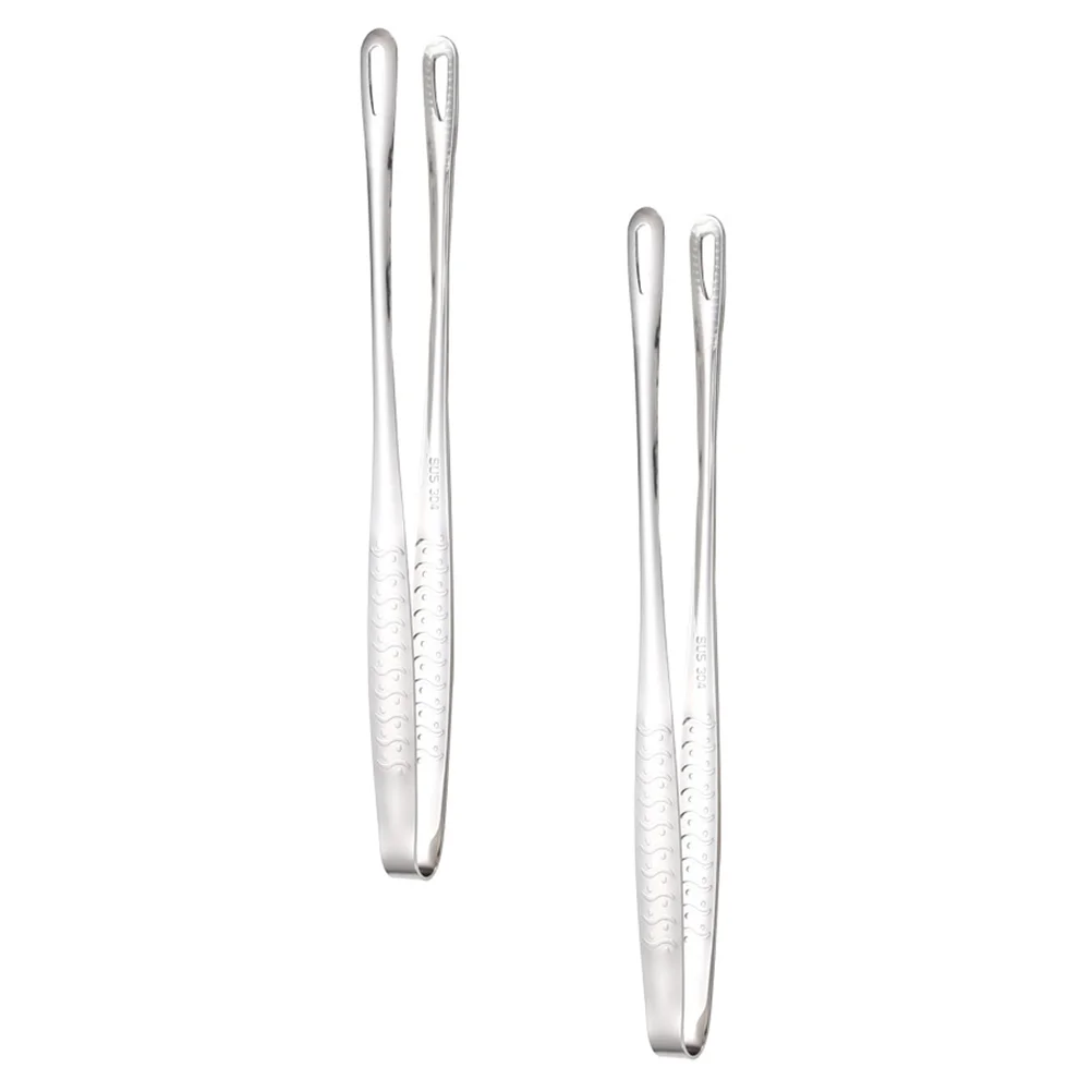 

2Pcs Durable Ergonomic Multipurpose Rustproof Practical Food Clips Cooking Tweezers
