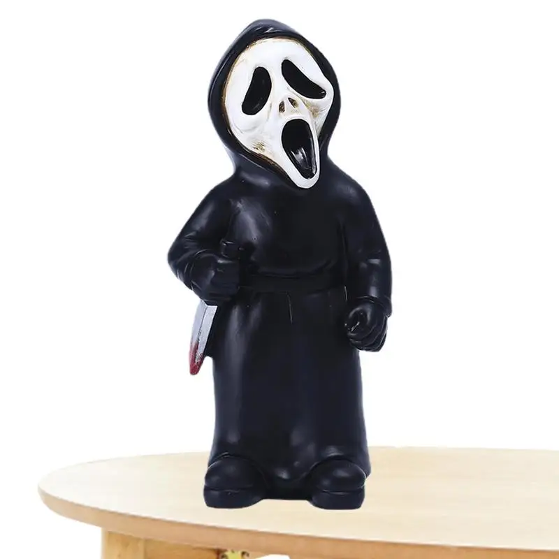 

Мрачный Жнец, черная статуя, ужас, призрак, скульптура, орнамент, захватывающий халат, ночная гусеничная полимерная настольная статуэтка, До...