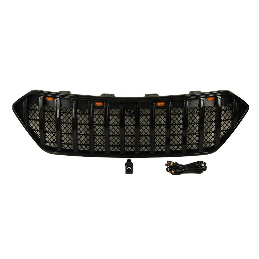 

Suitable for Hyundai Santa Fe 2016-2019 Off Road Auto Parts Other Exterior Accessories Black Front Grill Car Grills with Lights