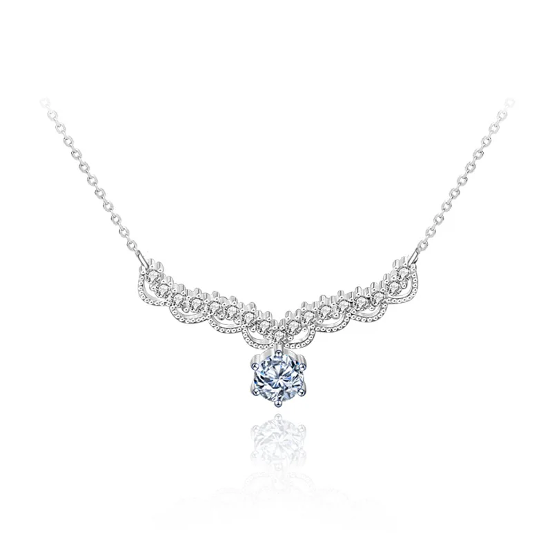 

Real 0.5 Carat D Color Moissanite Pendant 100% 925 Sterling Silver Necklace Sparkling Wedding Party Fine Jewelry For Women
