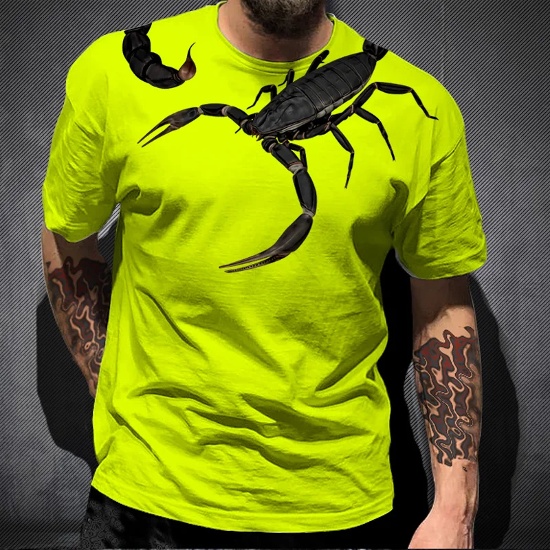 

Cool Scorpion Printed Men's T Shirt Homme T-shirts New Fashion Short-Sleeved Hip-Hop T-shirt Streetwear Male Top Unisex