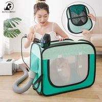 foldable pet drying box for cats dual holes hair dryer blowing bag cats accessories grooming pets products 3 colors