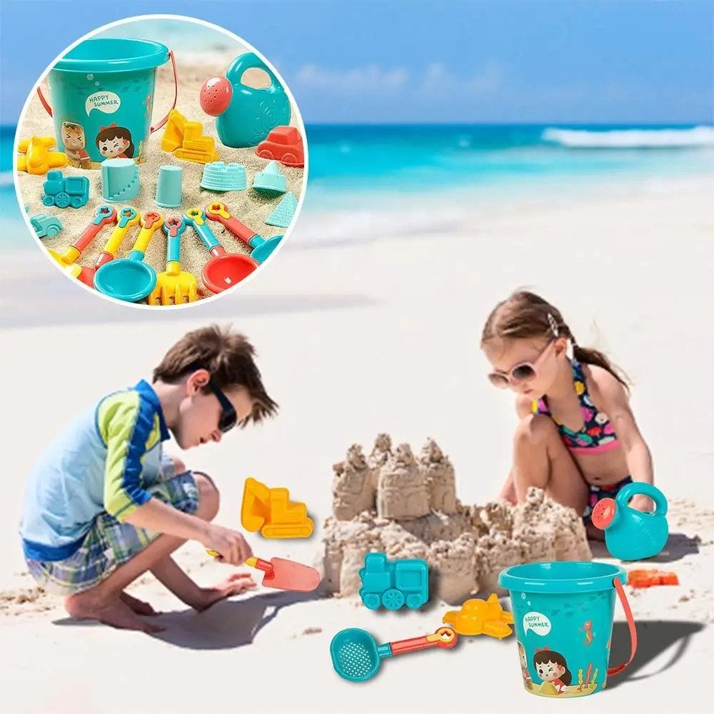 

18PCS Plastic Unisex Bucket Shovel Mold Outdoor Game Kids Plaything Watering Kettle Beach Toys Set Digging Sand Kit