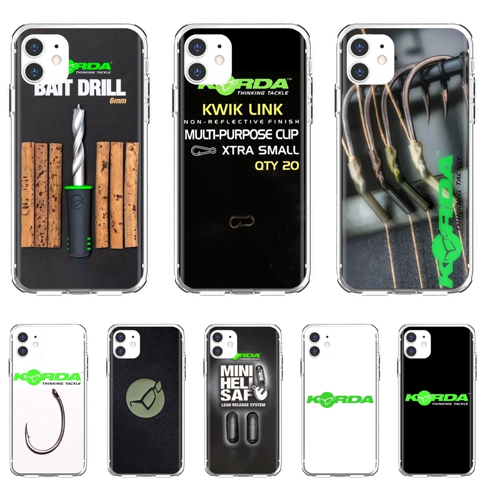 

For iPhone 10 11 12 13 Mini Pro 4S 5S SE 5C 6 6S 7 8 X XR XS Plus Max 2020 Silicone Phone Bag Case Korda Fishing Tackle