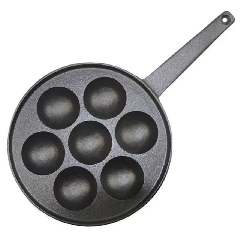 Плоская сковорода для блинчиков жарки осьминога чугунная плотная антипригарная