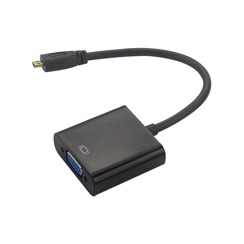 Кабель-адаптер Micro-HDMI к VGA Видеоконвертер 1080P с аудиоразъемом USB-кабель питания для