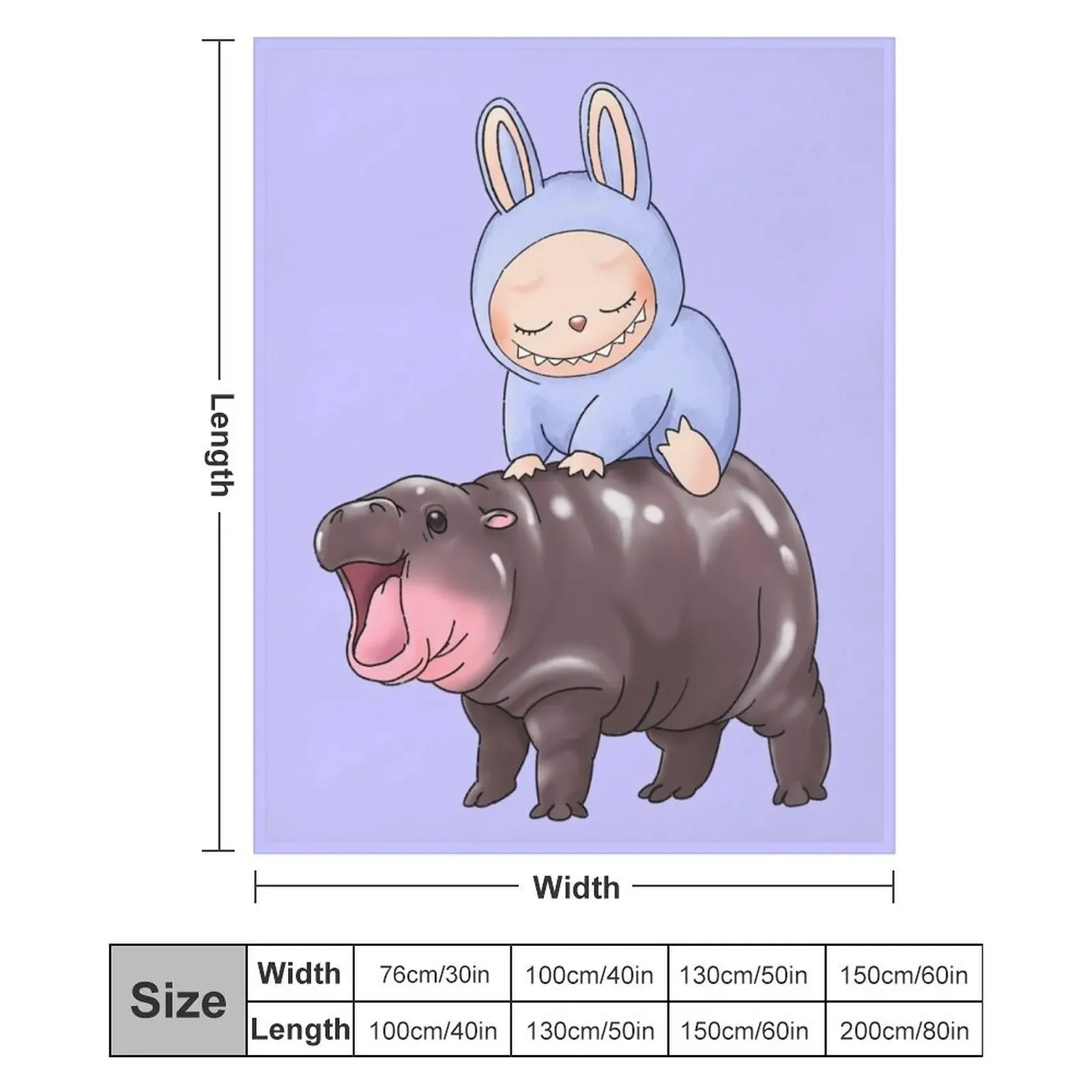 Labubu Riding Moo Deng Macaron морская соль кокос Зизи милое одеяло теплое декоративное для