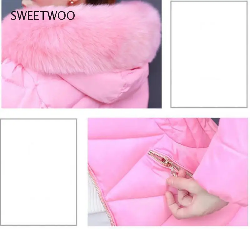 Women Winter Jackets Coats Down cotton Hooded Parkas Feminina Warm Outwear Faux Fur Collar  Long Coats Contracted Slim