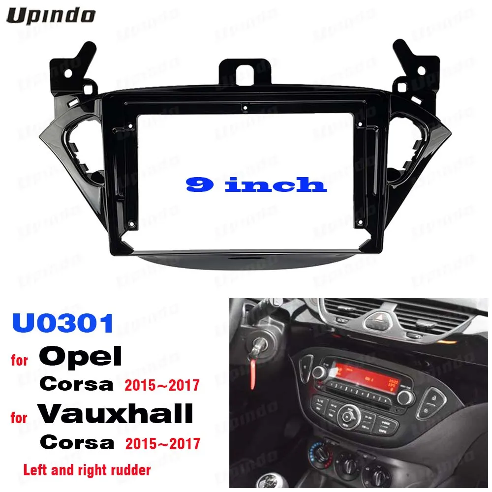 

2 Din 9 Inch Car Radio ABS+PC Plastic Fascia Panel for Opel Vauxhall Corsa 2015-2017 Dashboard Frame