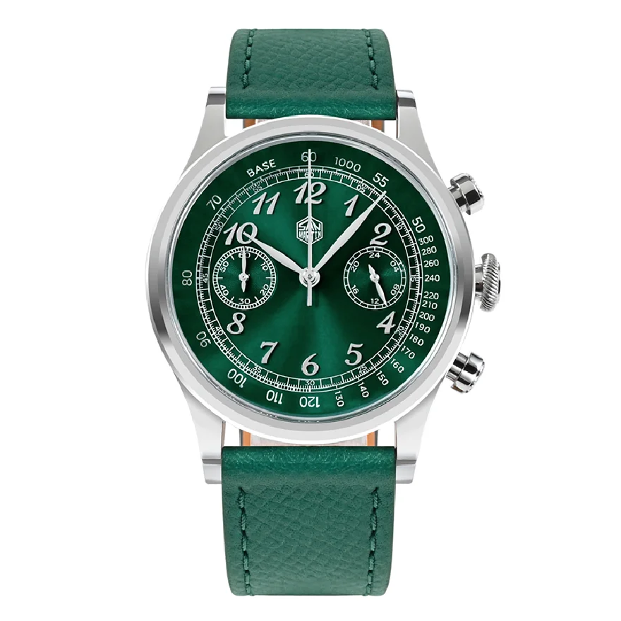 

San Martin Men Luxury Watch Chronograph Quartz Watches 38mm Retro Wristwatch Couple 50M Waterproof Sapphire Leather Strap VK6430