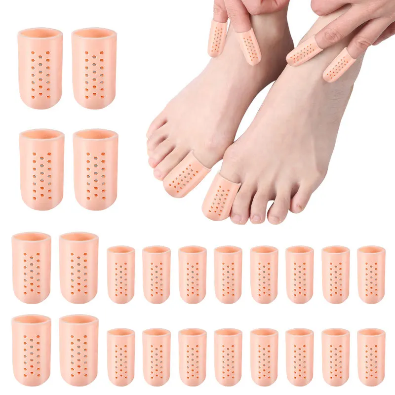 

1 Pair Toe Protectors Sleeve Silicone Toe Separator Covers Breathable Toe Protectors Dance Sports Pain Relief Foot Care Tool