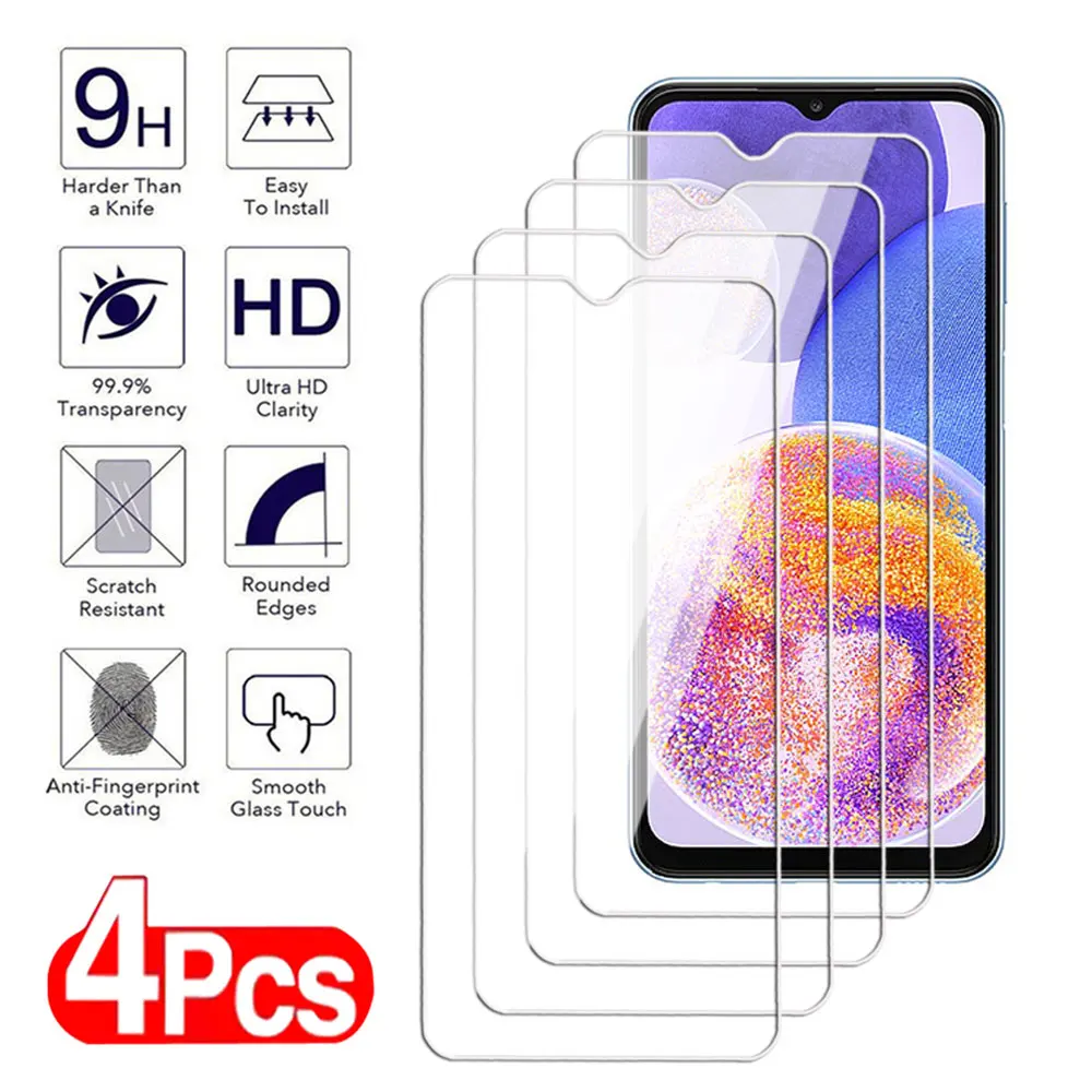 4 шт. прозрачное закаленное стекло для Samsung Galaxy A21 A22 A23 A24 A25 4G Φ M21 M22 M23 защита экрана