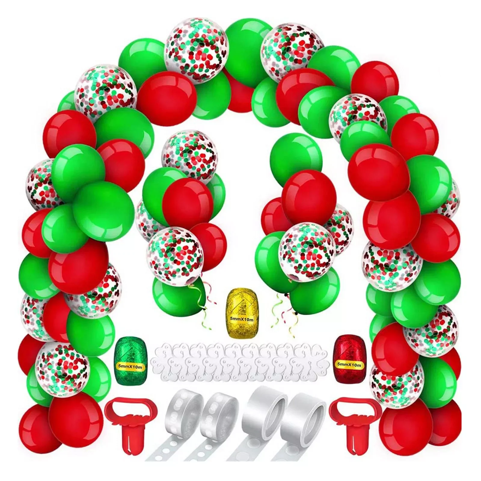 

Christmas Balloon Green Gold Red Garland Arch Kit Candy Balloons Star Foil Balloons Year Christma Party Decorations