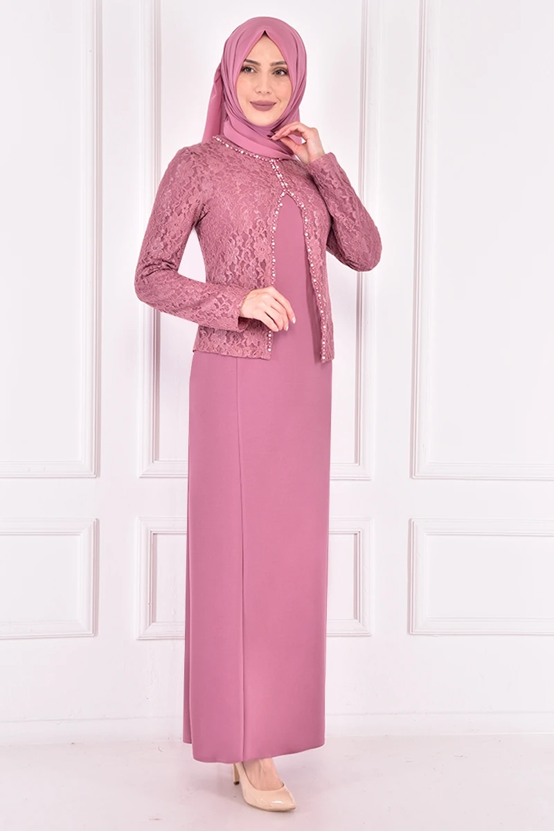 Женское платье-болеро, розовое платье в мусульманском стиле