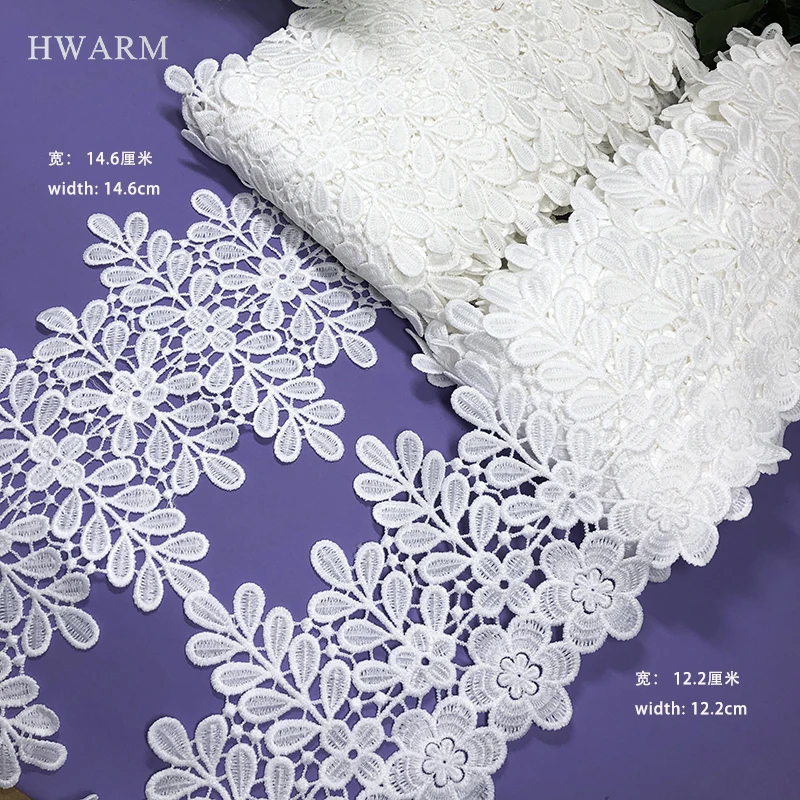 

5yard Lace Fabric Water-Soluble Milk Silk Leaves Sunflowers Embroidery Diy Unilateral Sewing Trim Skirt Clothing Accessories