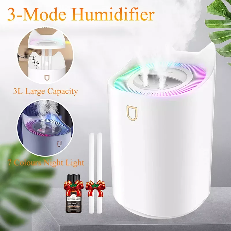 

Home Air Humidifier Essential Oil Diffuser Cool Mist Water Sprayer Room Office Fragrance Diffuser LED Nightlight Air Freshener