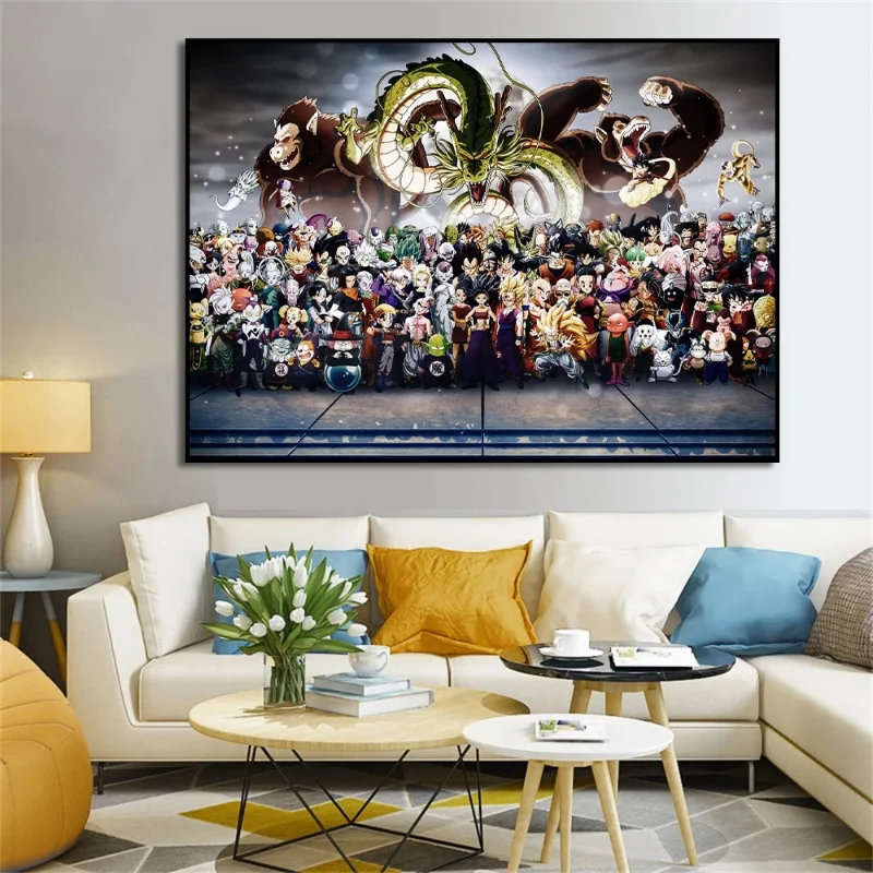 Póster de personajes de Anime de Dragon Ball, pintura en lienzo con impresión HD, sin marco, imagen de Bandai, arte de pared para sala de estar y habitación de niños, decoración del hogar