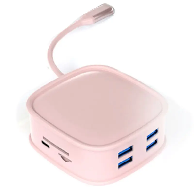 USB-хаб-адаптер OK 10 в 1 USB 3.0 Type-C с поддержкой 4K HDMI, RJ45 LAN Ethernet, несколькими портами USB для передачи данных, 100W PD-Hub Splitter (A) (art.: 3920d9ca108fa) - 3920d9ca108fa