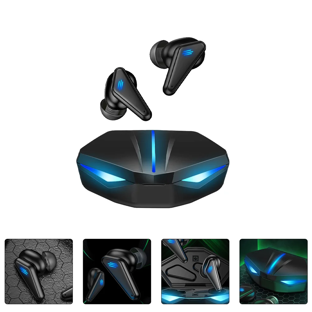 

1Set Wireless Gaming Earphone Luminous Game Earbud Useful Gaming Accessory Black