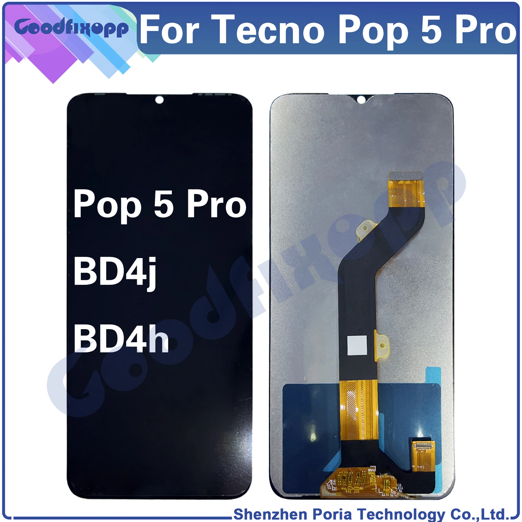 Для Tecno Pop 5 Pro BD4j BD4h ЖК-дисплей с цифровым преобразователем сенсорного экрана в