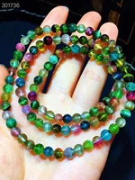 natural colorful tourmaline 3 laps bracelet cat eye 5 2mm brazil jewelry clear round beads women men blue red tourmaline aaaaaa