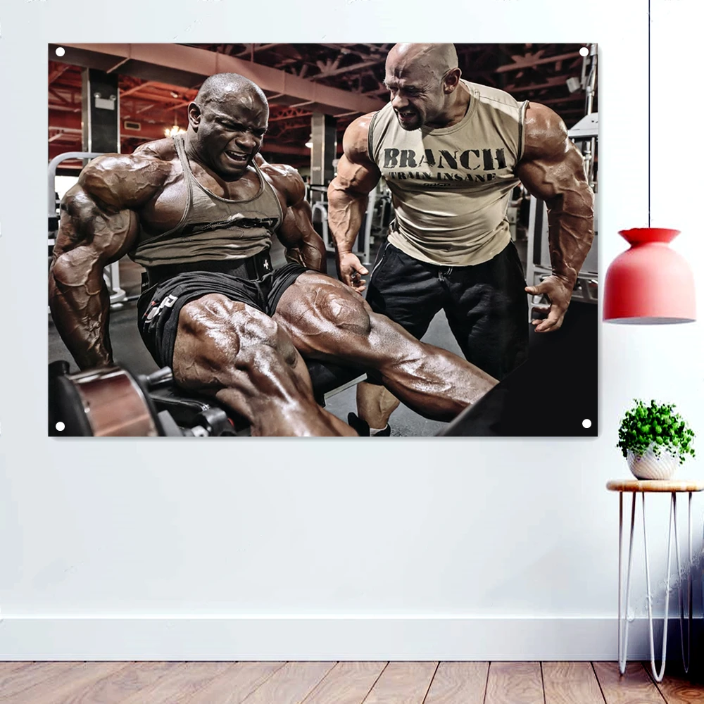 

Hard Training Fitness Athlete Wallpaper Wall Art Hang Paintings Workout Muscles Poster Mural Gym Decor Banner Flags Tapestry B2