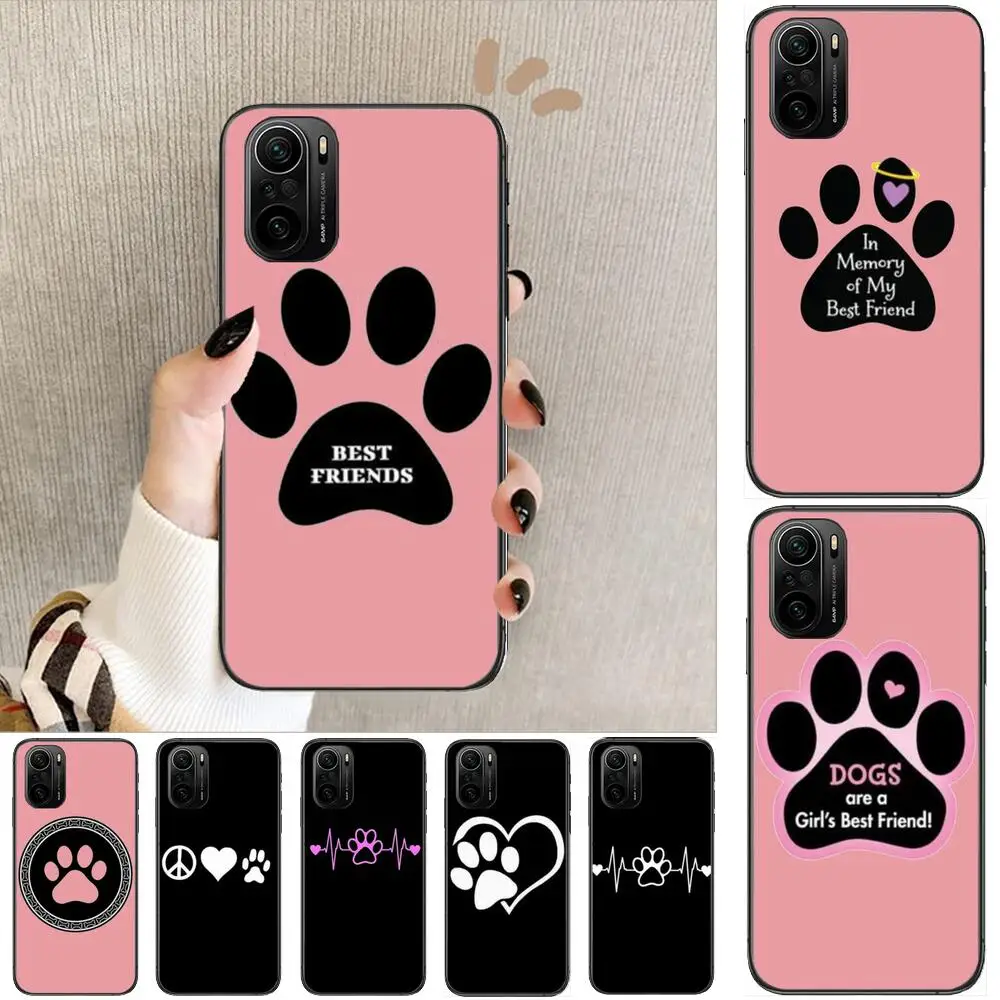 

Best friends Dog paw Phone Case For xiaomi redmi POCO F1 F2 F3 X3 Pro M3 9C 10T Lite NFC Black Cover Silicone Back Prett mi 10 u