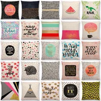 linen Love Heart Warm Words Powerful Letters Abstract Dots Colorful Spots Stripe Home Decor Cushion Cover Sofa Throw Pillow Case