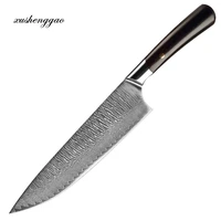 newest 8 inch cleaver knife japanese 67 layers damascus steel kitchen knives slicing meat pro sushi sashimi knives ebony handle