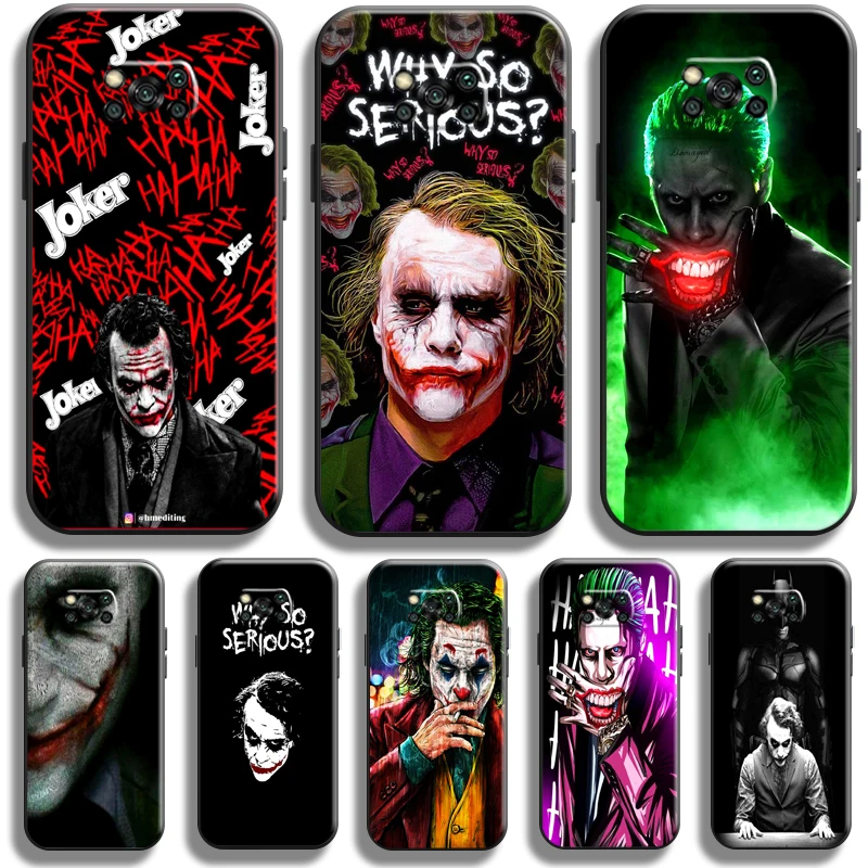 

The Joker Clown For Xiaomi Poco X3 GT POCO X3 Pro NFC Phone Case Coque Liquid Silicon Black TPU Funda Soft Carcasa