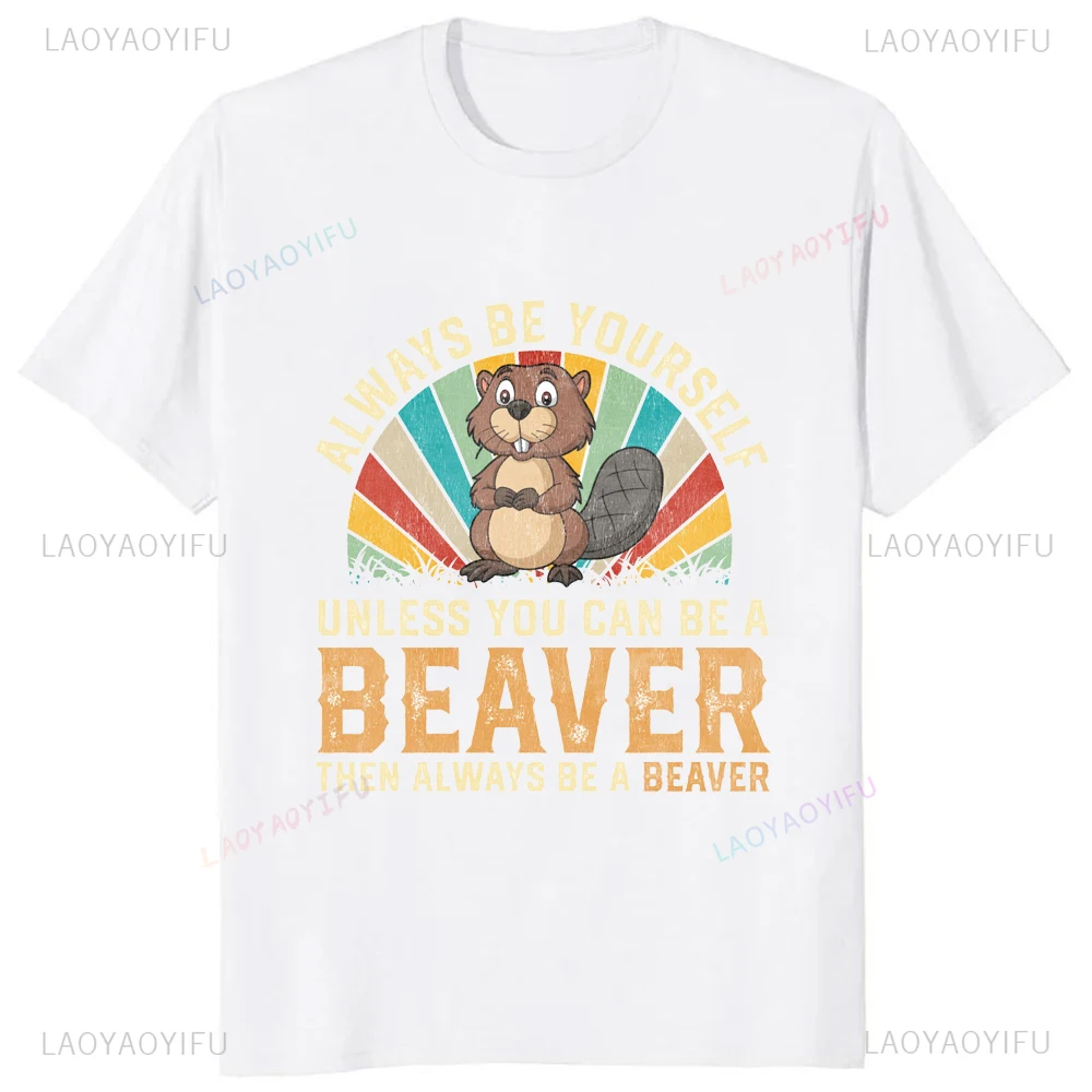 Фото Футболка A Clean Beaver Always Gets More Wood, забавная шутка для взрослых, повседневная модная свободная футболка, уличная одежда, хип-хоп, мужская футболка Y2k №4