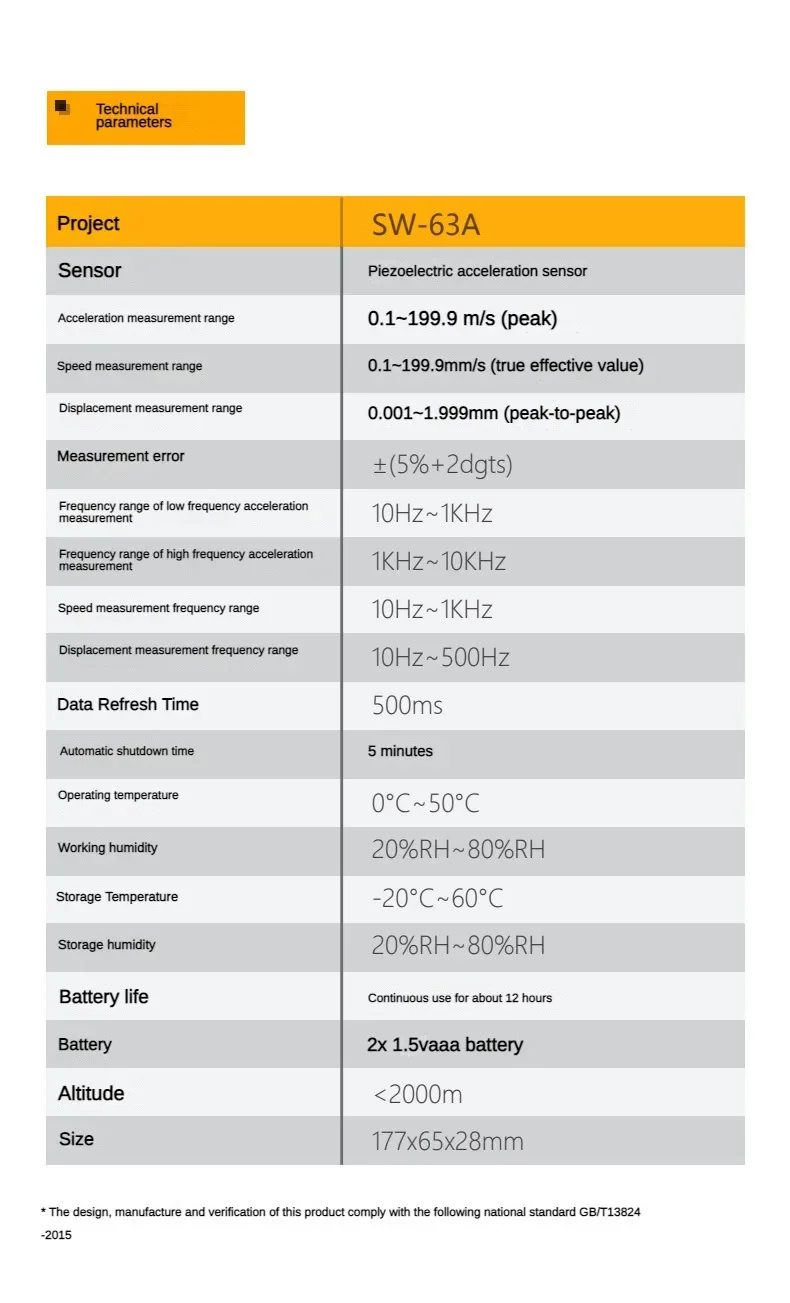 SNDWAY SW63A цифровой измеритель вибрации моторное оборудование виброобнаружение