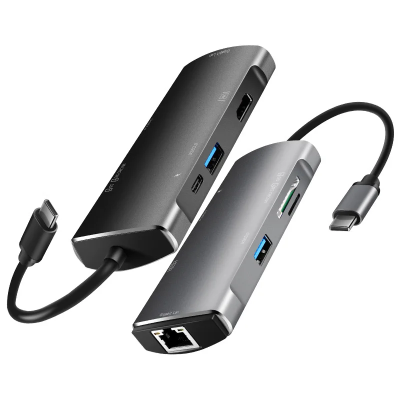 

HUB To HDMI-compatible Gigabit Ethernet RJ45 Adapter PD Charger for MacBook Pro Card Reader Splitter USB 3.0 Type C