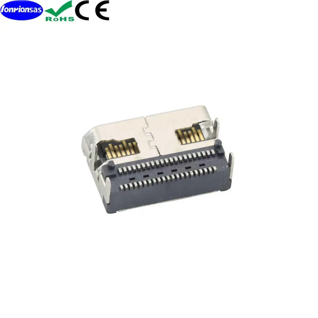 Фото Разъем Oculink PCIe SFF-8612, 42-контактный, горизонтальный, SMT (для поверхностного монтажа), 4-контактный разъем для платы, разъем для жесткого диска 4i №2