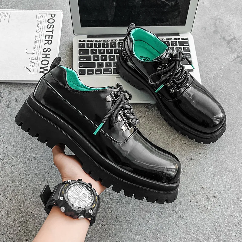 Мужские модные свадебные классические туфли на платформе со шнуровкой