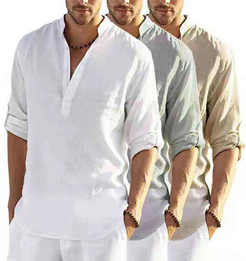 Shirt Loose Tops Long Sleeve Tee Shirt Spring Autumn Fashion Handsome Men's T Shirts